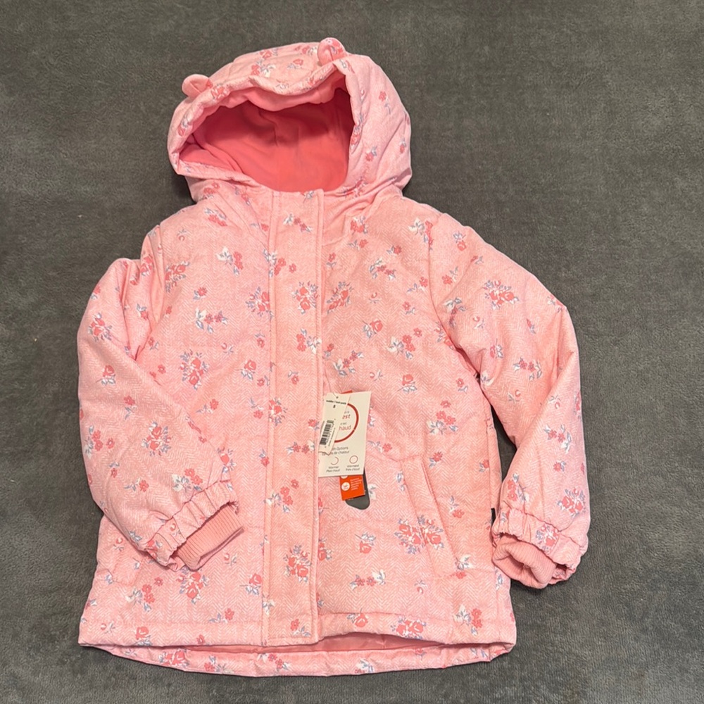 Girls 5T Pink Floral Hooded Jacket